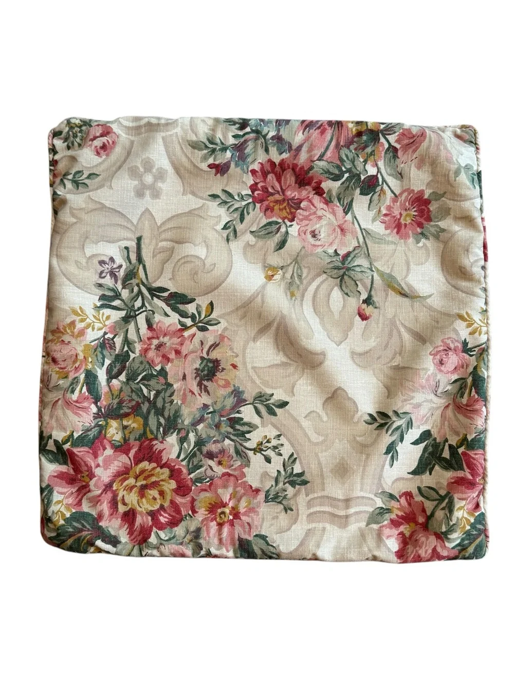 VTG Ralph Lauren Floral 21” Decorative Throw Pillow COVER ONLY Hydrangea READ